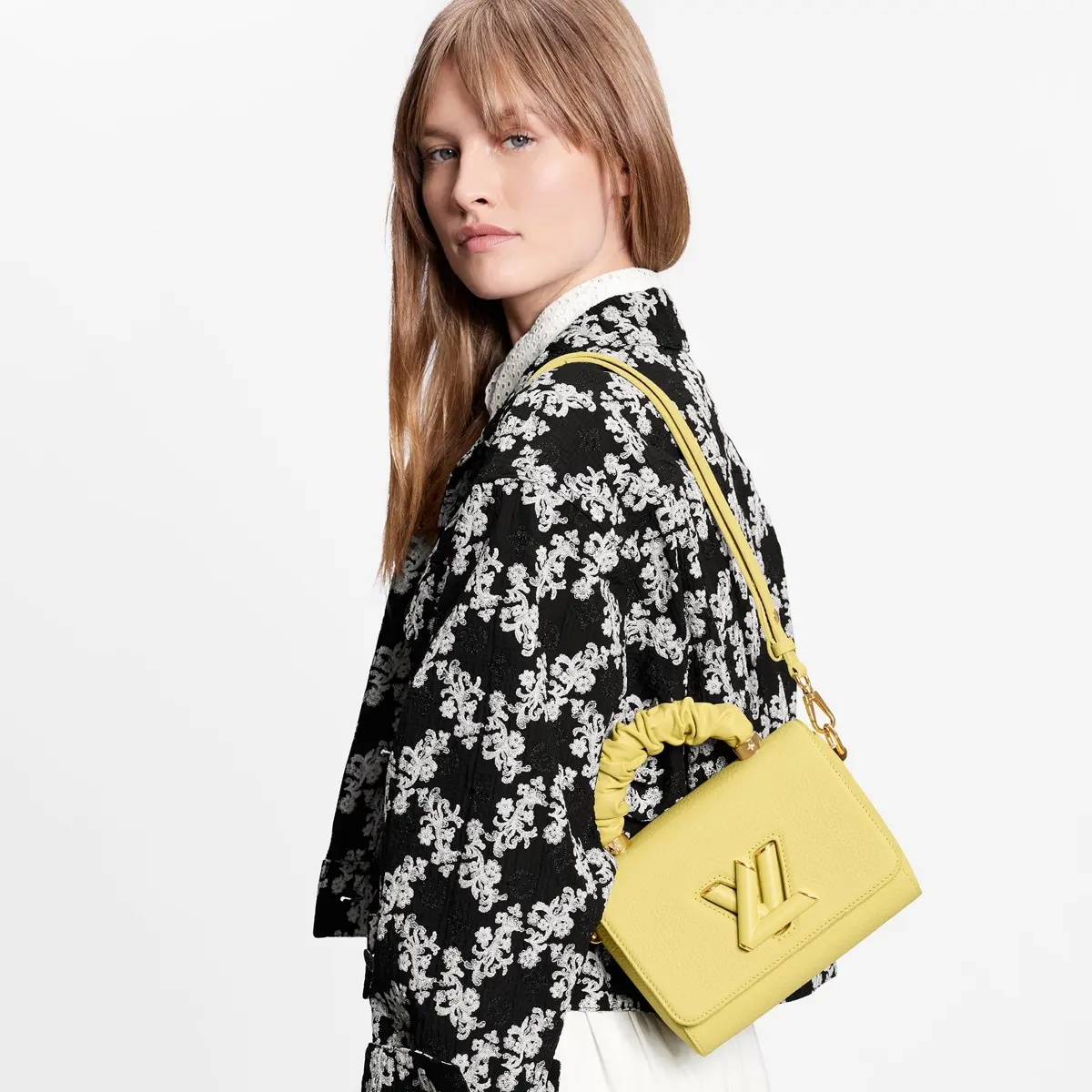 taurillon leather twist pm yellow m58571 3