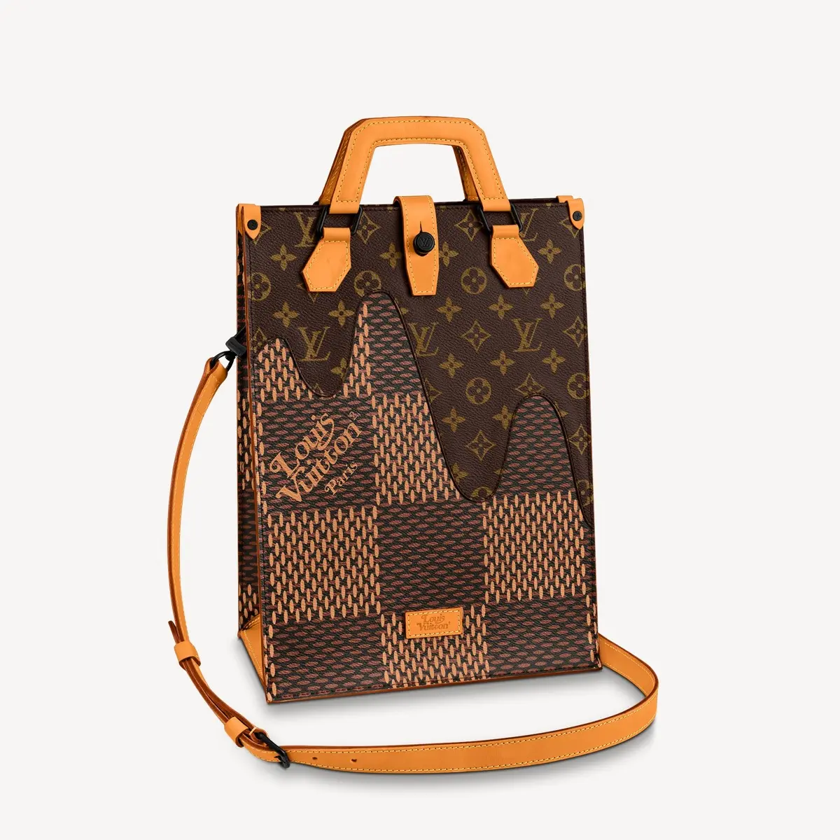virgil abloh giant damier ebene and monogram coated mini tote n40355 1 virgil abloh giant damier ebene and monogram coated mini tote n40355 1