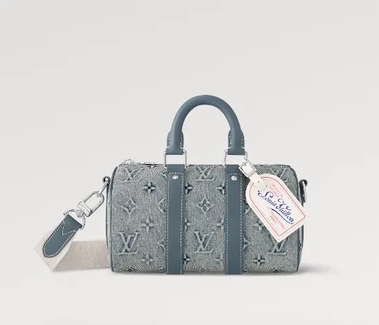washed denim keepall bandouliere 25 handbag m22762 1 1 washed denim keepall bandouliere 25 handbag m22762 1 1