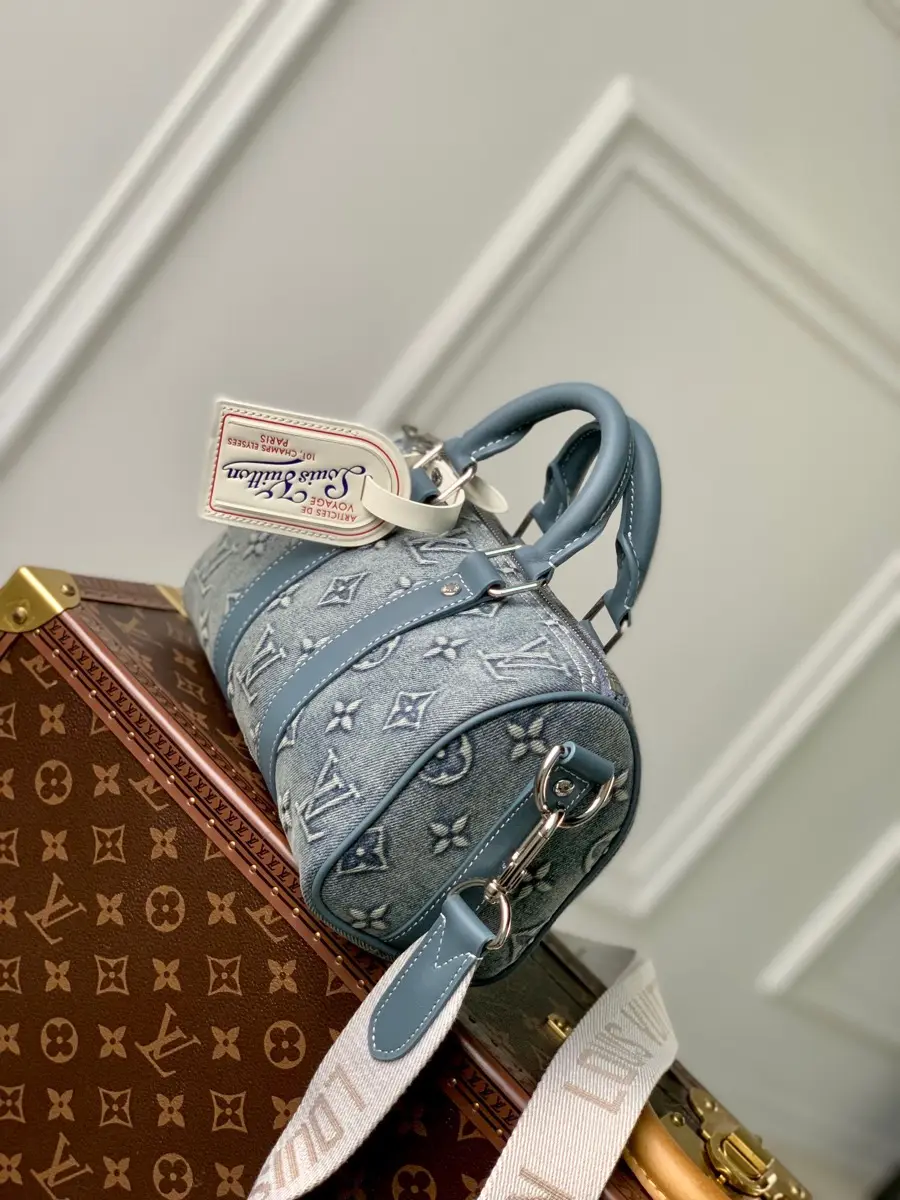 washed denim keepall bandouliere 25 handbag m22762 1 8 washed denim keepall bandouliere 25 handbag m22762 1 8