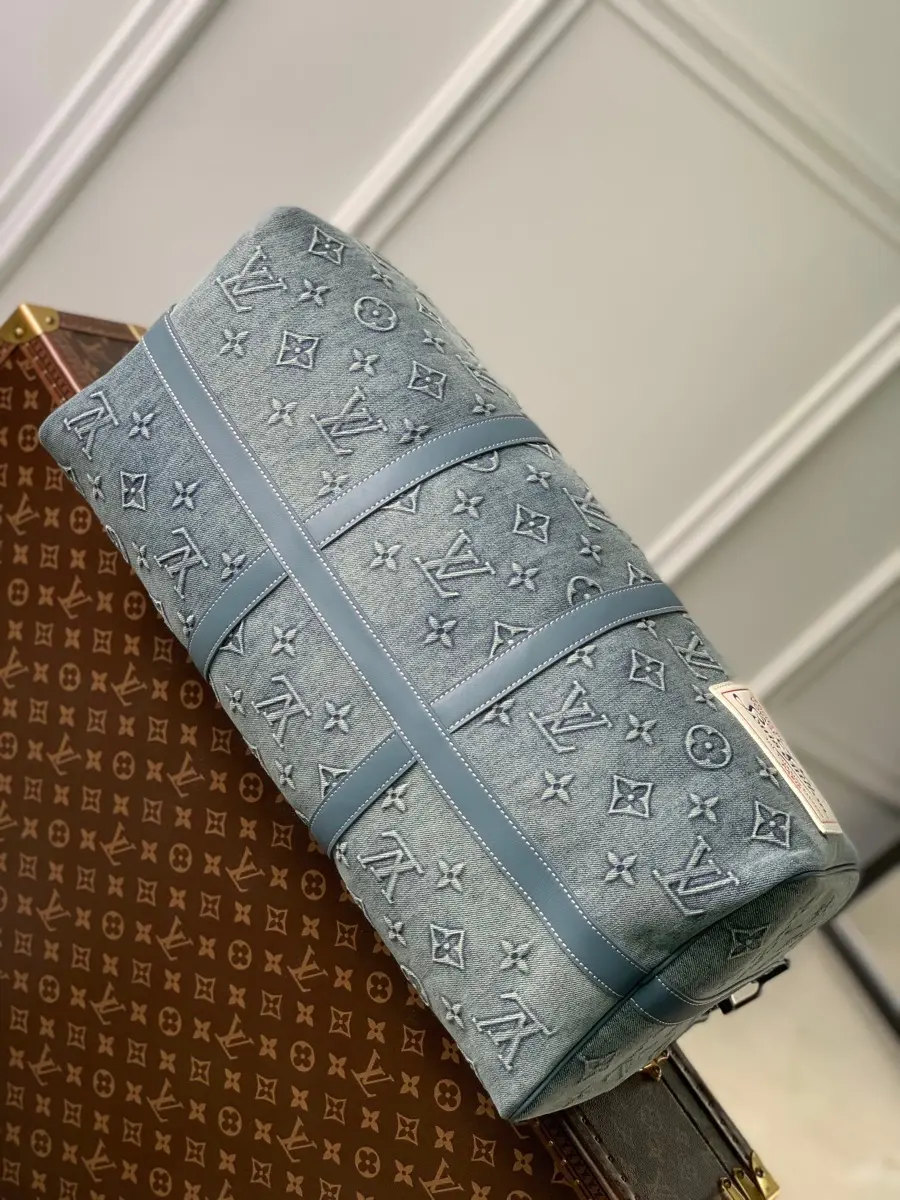 washed denim keepall bandouliere 50 handbag m22532 1 6 washed denim keepall bandouliere 50 handbag m22532 1 6