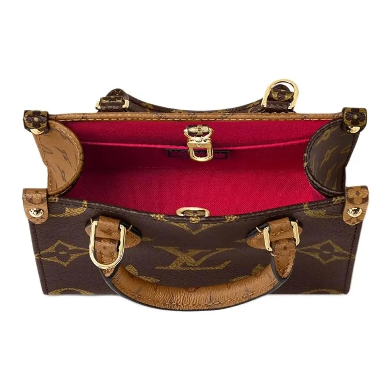(wmns) louis vuitton onthego bb monogram reverse canvas handbag brown m46839 m46839 4